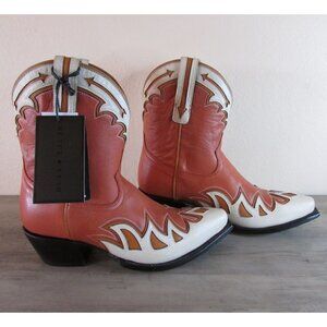 Black Star Women's 9 Canyon Snip Toe 9" Western Bootie Coral WBSN010